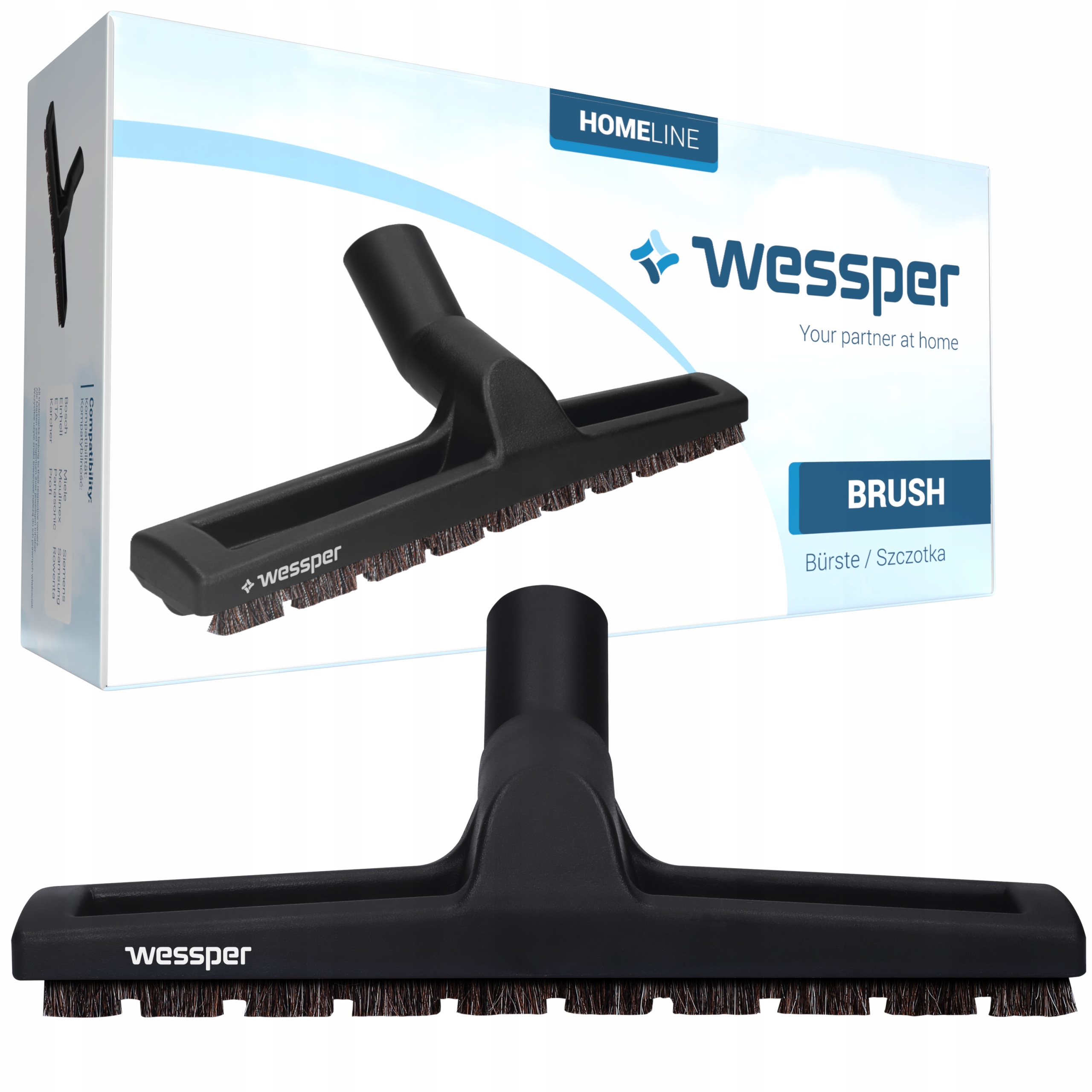 Wessper HomeLine Brush WES4055 parketová kefa, čierna